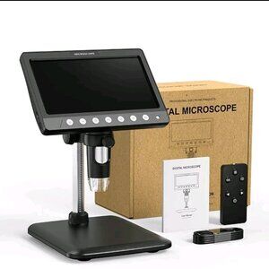 7 Inch HD Digital Microscope, 1200X Magnification Microscope with 500W-Pixel Cam